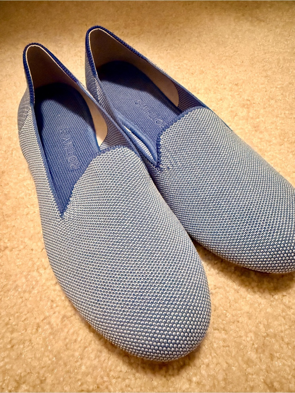 Rothy's Light Blue Slip-On Knit Loafers
